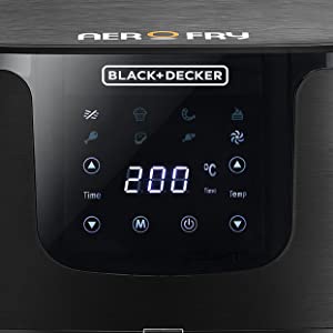 Black & Decker AF700 Digital Air Fryer, 4.3 Liters, Black