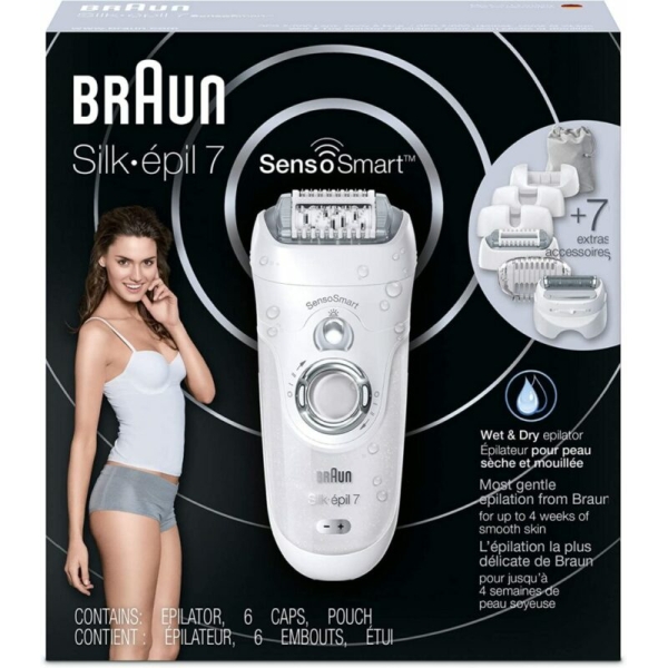 براون سيلك ابيل 7 ازالة الشعر للمناطق الحساسة و البكيني 7 ملحقات BRAUN SES7880