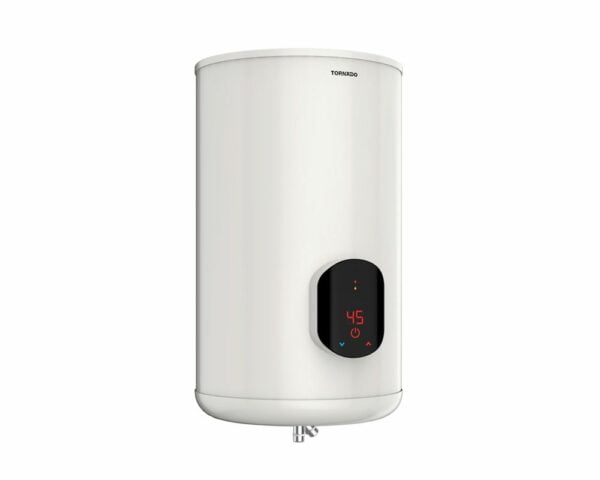 tornado electric water heater 65 litre in off white color with digital screen ewh s65cse f side | ال جي مصر | Appliance