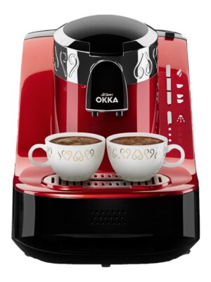 ماكينة تحضير القهوة التركية من ارزوم اوكا- أحمر/فضى- OK002