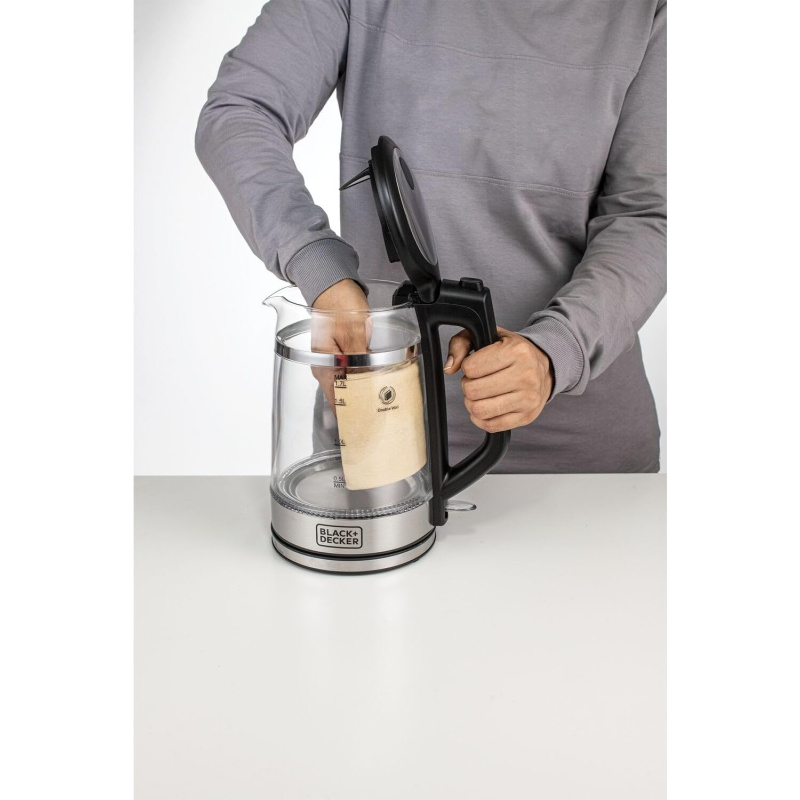 غلاية مياه بلاك أند ديكر 1.7 لتر 2200 وات زجاج GK220-B5 blackanddecker غلاية مياه بلاك أند ديكر 1.7 لتر 2200 وات زجاج GK220-B5 blackanddecker