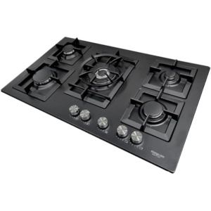 بوتاجاز مسطح بلت ان كيتشن لاين غاز 90 سم ايناميل اسود Kitchen line ZP.J5020BK