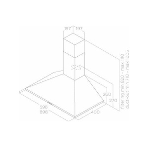 شفاط بوتاجاز مطبخ بلت ان اليكا 90 سم طمايا TAMAYA 2.0 IX/A/90 elica