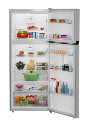 ثلاجة بيكو 430 لتر تقنية نيوفروست تبريد ثنائي لون فضي موديل RDNE455MK