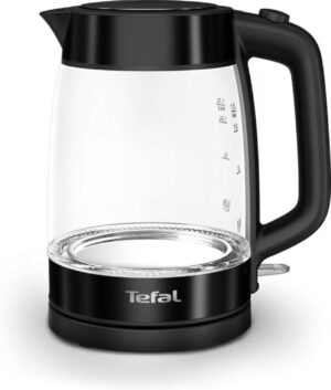 غلاية مياة تيفال 1.7 لتر زجاج 2200 وات أسود KI840830 tefal