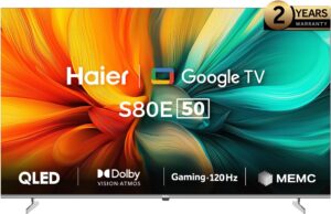 تليفزيون هاير 50 بوصة سمارت جوجل الذكي 4K QLED H50S80EU haier