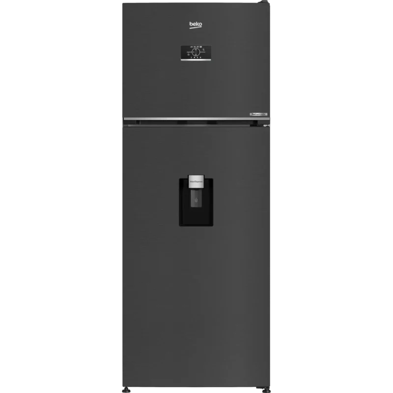 ثلاجة بيكو 500 لتر إستانليس غامق بالحنفية هارفست فريش انفرتر موديل B3RDNE500LXBR