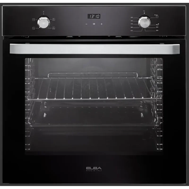 فرن غاز إلبا بيلت ان 60 سم زجاج أسود تحكم باللمس ومروحة موديل EL10XLBFG
