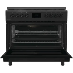 بوتاجاز غاز جورينجي 90 سم لون أسود موديل GGI9C20B بخاصية القلي الهوائي وحوامل زهر وشاشة ديجيتال