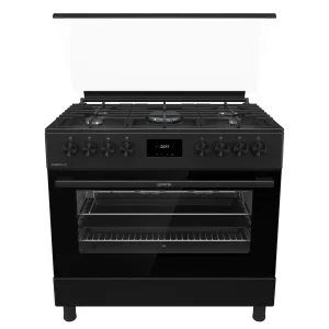 صورة بوتاجاز جورينيا 90 سم غاز موديل GGI9C21B لون أسود بـ 5 شعلات وحوامل زهر وخاصية القلي الهوائي متوفر في Appliance