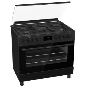 صورة بوتاجاز جورينيا 90 سم غاز موديل GGI9C21B لون أسود بـ 5 شعلات وحوامل زهر وخاصية القلي الهوائي متوفر في Appliance