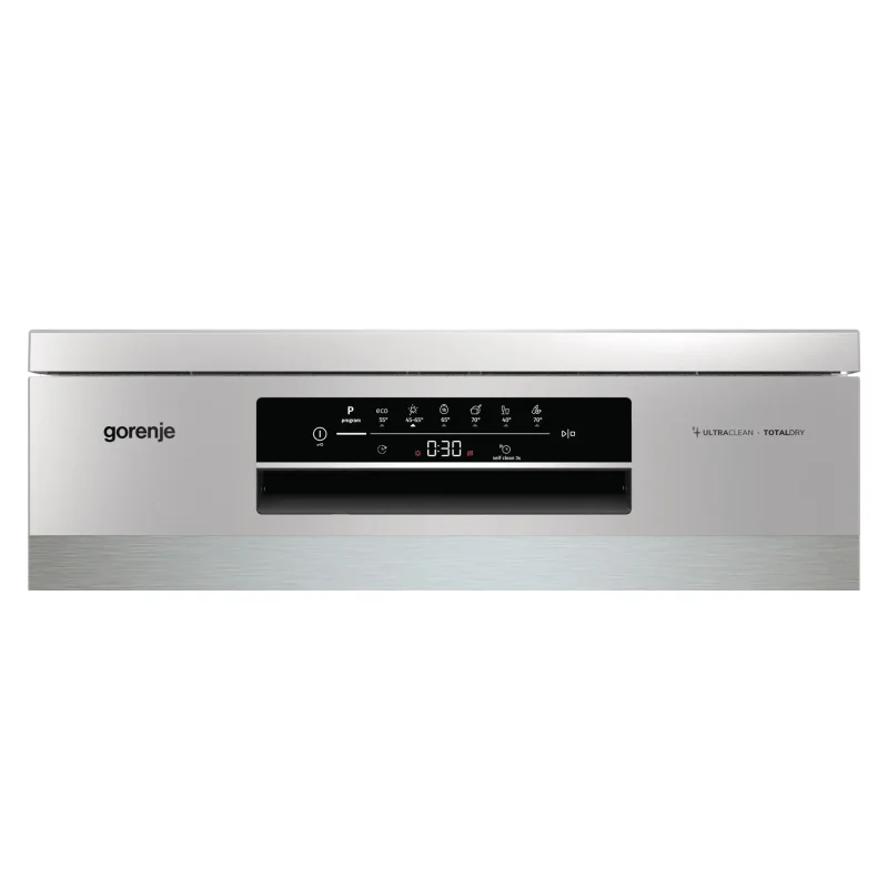 غسالة أطباق جورينجي 16 فرد ستانلس ستيل GS643D60X (6) غسالة أطباق جورينجي فري ستاند موديل GS643D60X لون فضي سعة 16 فرد مع شاشة تحكم باللمس و3 أرفف، معروضة في Appliance