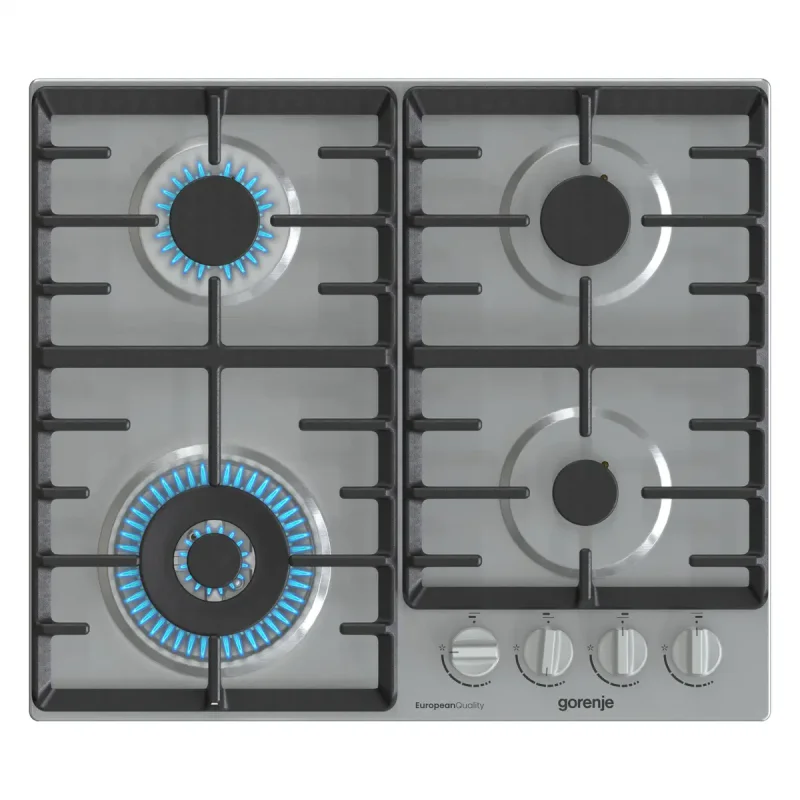 مسطح غاز جورينجي 60 سم ستانلس بشعلة ووك موديل GW642X (2) copy مسطح Gorenje GW642X غاز 60 سم ستانلس ستيل 4 شعلات منهم شعلة ثلاثية وحوامل زهر