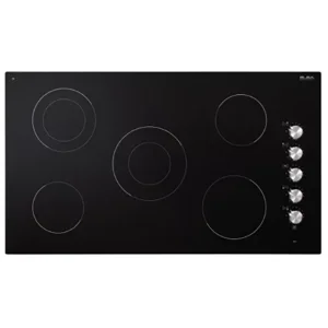 مسطح Elba EVC915SK سيراميك 90 سم 5 عيون ومفاتيح تحكم جانبية ومؤشر حرارة