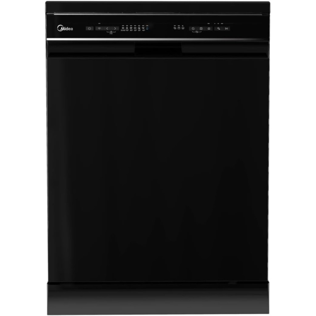 Midea Dishwasher, 14 Place Settings, 6 Programs, Digital, Wi-Fi, Black, MDWEF1433D(B)-WI-EG